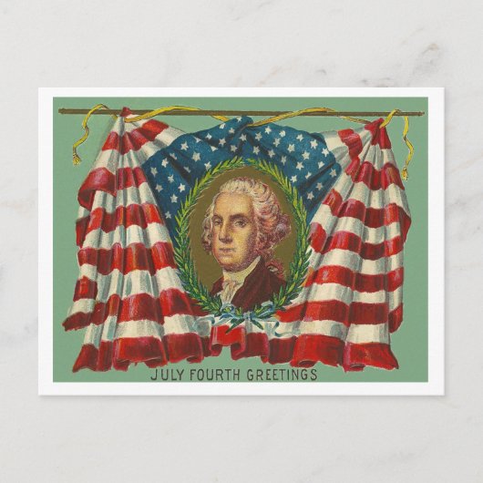 Vierde juli groeten - Washington Briefkaart (Voorkant)