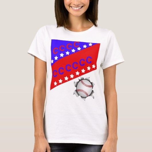 Vierde juli honkbal t-shirt (Voorkant)