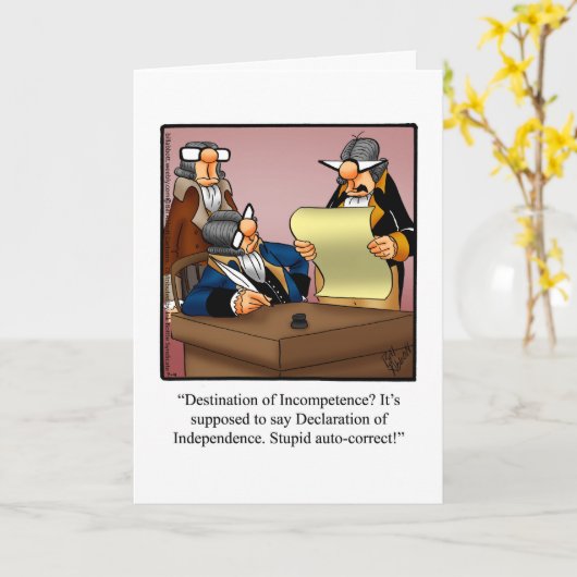 Vierde juli Humor Wenskaart "Spectickles" Kaart (Gele Bloem)