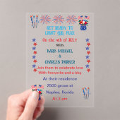 Vierde juli huwelijksuitnodiging vlag kleuren acryl uitnodigingen (Insitu (Draagbaar))