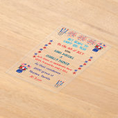 Vierde juli huwelijksuitnodiging vlag kleuren acryl uitnodigingen (Laagn)