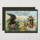 Vierde juli Indiaas wenskaart Kaart (Voorkant / Achterkant)