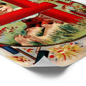  Vierde Juli Jongen met de Druk van het Vuurwerk Poster (Hoek)