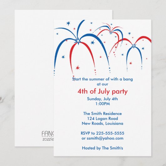 Vierde juli kaart (Voorkant / Achterkant)