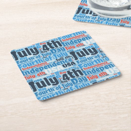 Vierde juli kartonnen onderzetters (Schuin)