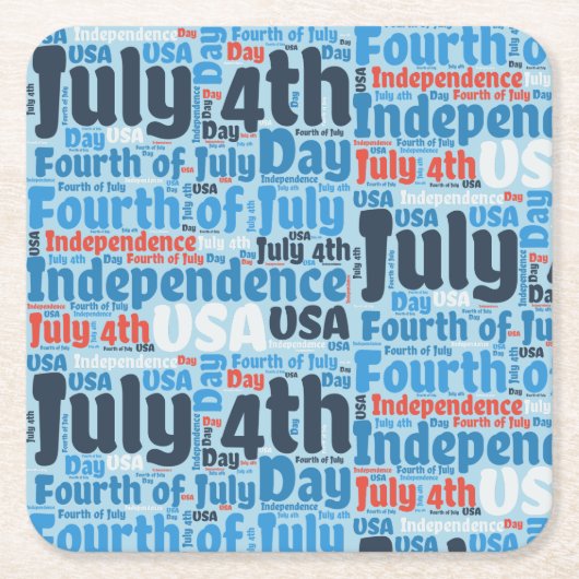 Vierde juli kartonnen onderzetters (Voorkant)