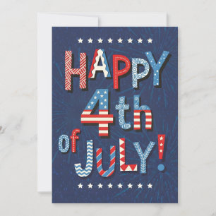 Vierde Juli Kunst Patriottische Viering Kunstwerk Feestdagenkaart