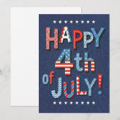 Vierde Juli Kunst Patriottische Viering Kunstwerk Feestdagenkaart (Voorkant / Achterkant)