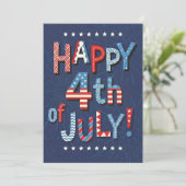 Vierde Juli Kunst Patriottische Viering Kunstwerk Feestdagenkaart (Staand voorkant)
