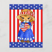 Vierde juli Meisje briefkaart (Voorkant)