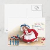 Vierde juli meisjes en Speelgoed soldaten Briefkaart (Voorkant / Achterkant)