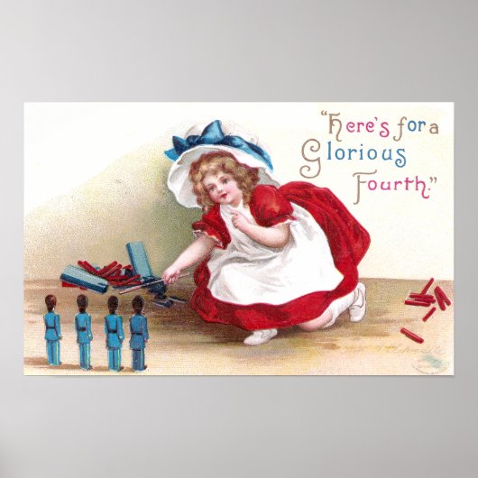 Vierde juli meisjes en Speelgoed soldaten Poster (Voorkant)