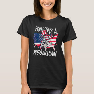 Vierde juli Meowican Cat American Independence T-shirt