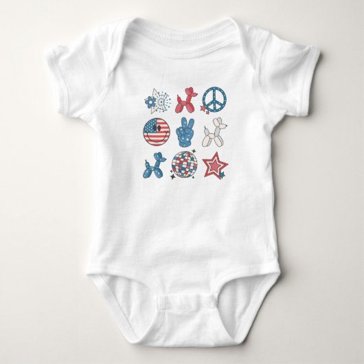 Vierde juli met stijl! romper (Voorkant)