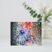 Vierde juli, nummer 1, kunstschilderij briefkaart (Staand voorkant)