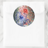 Vierde juli, nummer 1, kunstschilderij ronde sticker (Tas)