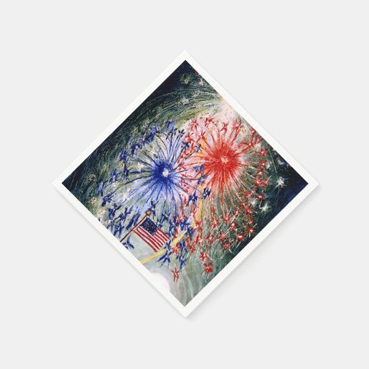 Vierde juli, nummer 1, kunstschilderij servet (Hoek)