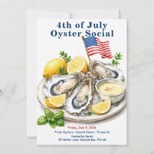 Vierde Juli Oester Sociale Uitnodiging Kust