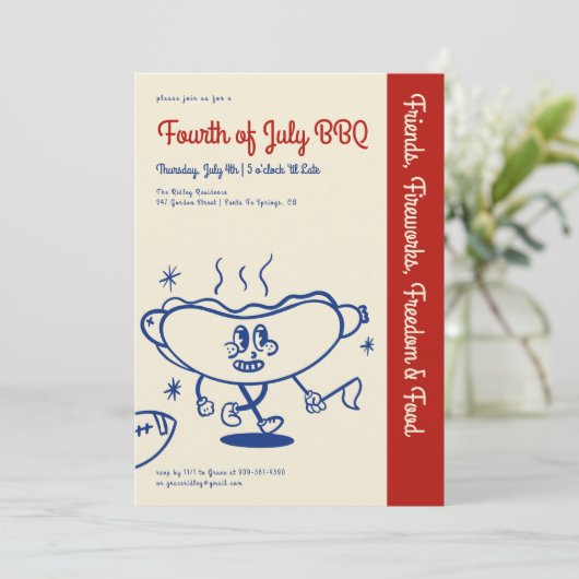 Vierde juli | Onafhankelijkheidsdag BBQ Kaart (Staand voorkant)