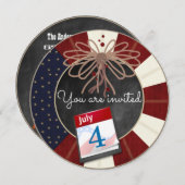 Vierde juli Onafhankelijkheidsdag Chalkboardpartij Kaart (Voorkant / Achterkant)