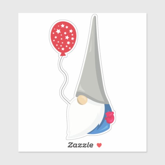 Vierde juli, Onafhankelijkheidsdag, Cute Gnome Sticker (Vel)