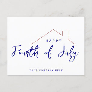 Vierde juli Onafhankelijkheidsdag Realty House Briefkaart