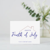 Vierde juli Onafhankelijkheidsdag Realty House Briefkaart (Staand voorkant)