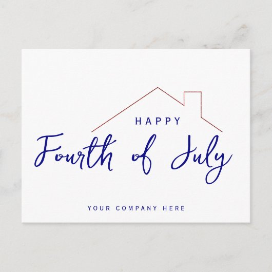Vierde juli Onafhankelijkheidsdag Realty House Briefkaart (Voorkant)