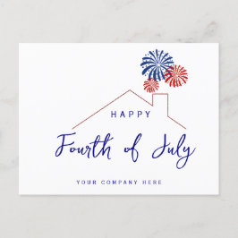 Vierde juli Onafhankelijkheidsdag Realty House Briefkaart