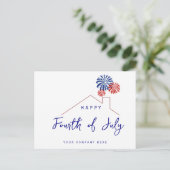 Vierde juli Onafhankelijkheidsdag Realty House Briefkaart (Staand voorkant)