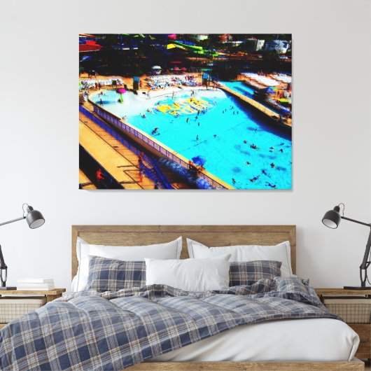 Vierde juli op Daytona Lagoon Waterpark Fan Art Canvas Afdruk (Insitu (Slaapkamer))