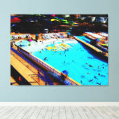Vierde juli op Daytona Lagoon Waterpark Fan Art Canvas Afdruk (Insitu (Houten vloer))