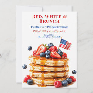 Vierde Juli-pannenkoekenontbijt - Patriottisch fee Kaart