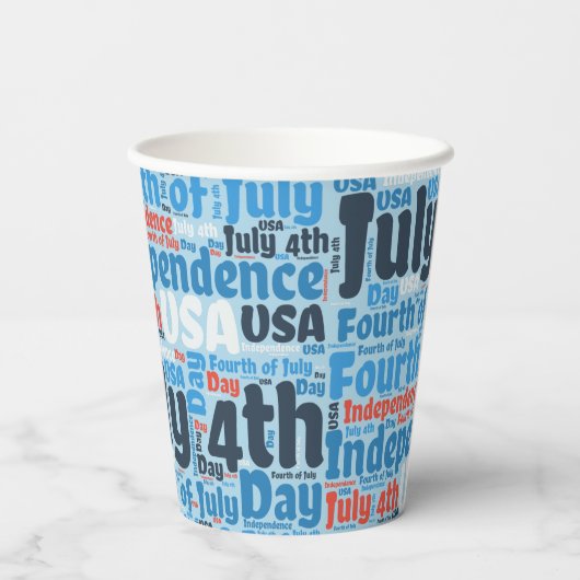 Vierde juli papieren bekers (Achterkant)