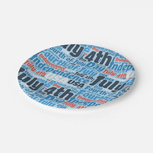 Vierde juli papieren bordje (Gekanteld)
