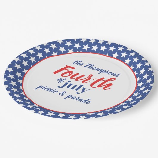 Vierde juli Partij Papieren Bordje (Gekanteld)