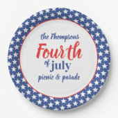 Vierde juli Partij Papieren Bordje (Voorkant)
