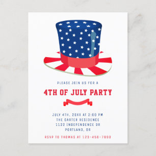 Vierde juli Partij Patriottisch BBQ Red Blue Briefkaart