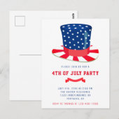 Vierde juli Partij Patriottisch BBQ Red Blue Briefkaart (Voorkant / Achterkant)