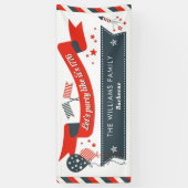 Vierde juli Partij Rode Witte en Blauwe Stars Stri Spandoek (Verticaal)