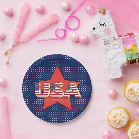 Vierde juli Patriotic Red White Blue USA Papieren Bordje (Feest)
