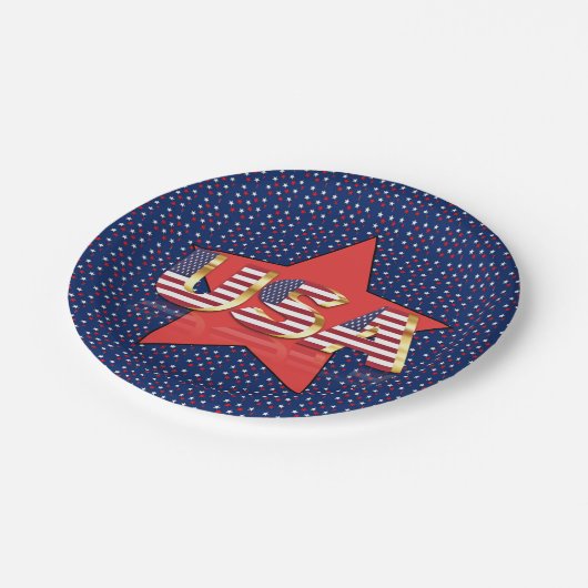 Vierde juli Patriotic Red White Blue USA Papieren Bordje (Gekanteld)