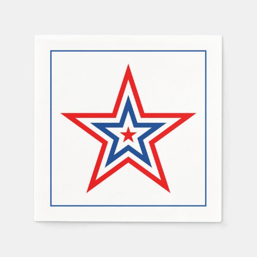 Vierde juli: Patriottisch Papier Napkins Servet (Voorkant)