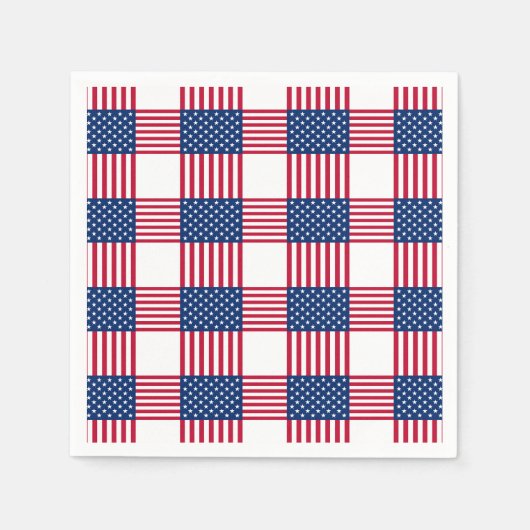 Vierde juli: Patriottisch Papier Napkins Servet (Voorkant)