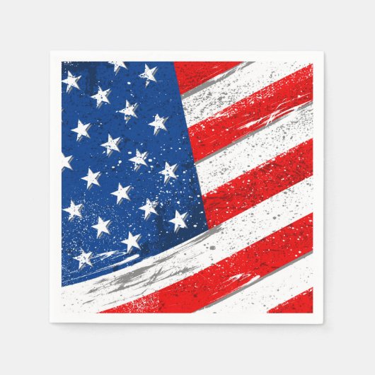 Vierde juli: Patriottisch Papier Napkins Servet (Voorkant)