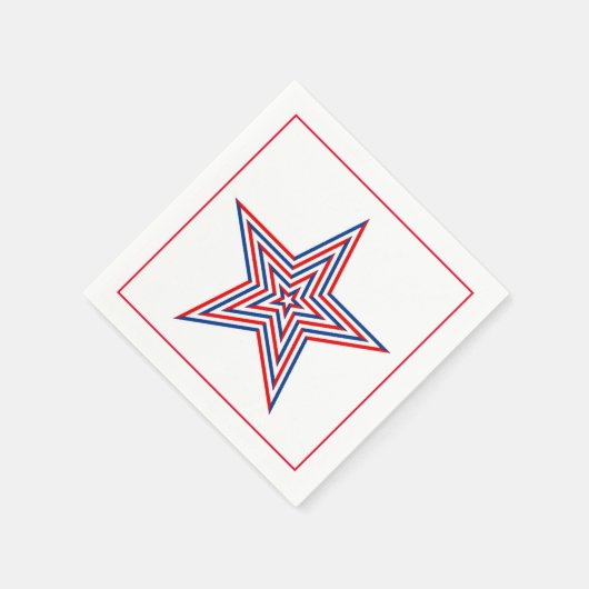 Vierde juli: Patriottisch Papier Napkins Servet (Hoek)