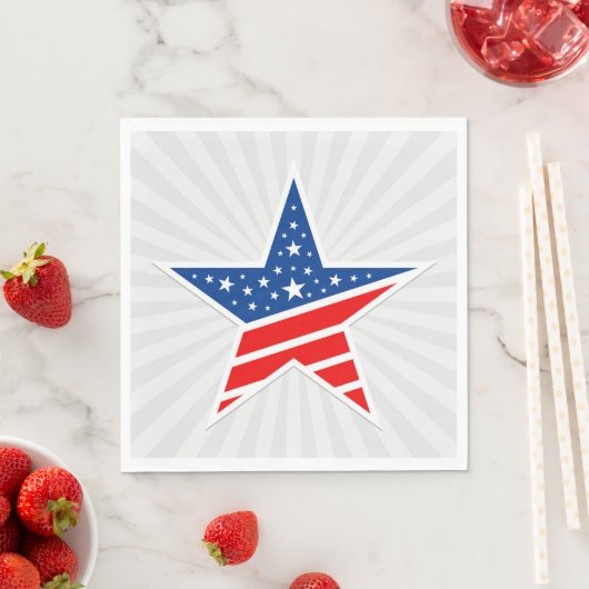 Vierde juli: Patriottisch Papier Napkins Servet (Insitu)