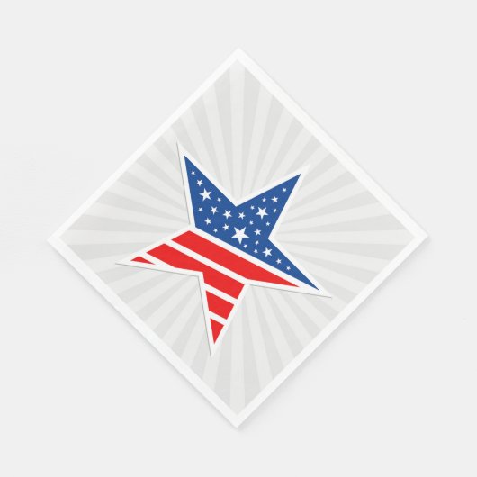 Vierde juli: Patriottisch Papier Napkins Servet (Hoek)