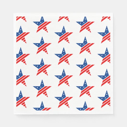 Vierde juli: Patriottisch Papier Napkins Servet (Voorkant)