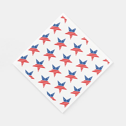 Vierde juli: Patriottisch Papier Napkins Servet (Hoek)